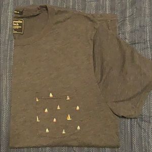 Navy sailboats pocket tee